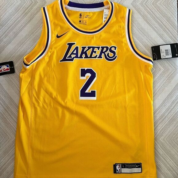 Nike Boys Los Angeles Lakers Lonzo Ball #2 Yellow & Purple Jersey